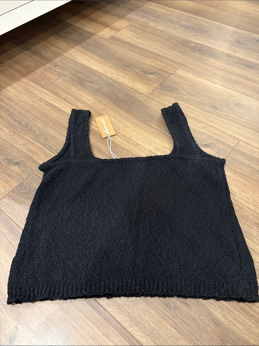 Poppy Barley Black Cotton Linen Knit Tank - Picture 5 of 9
